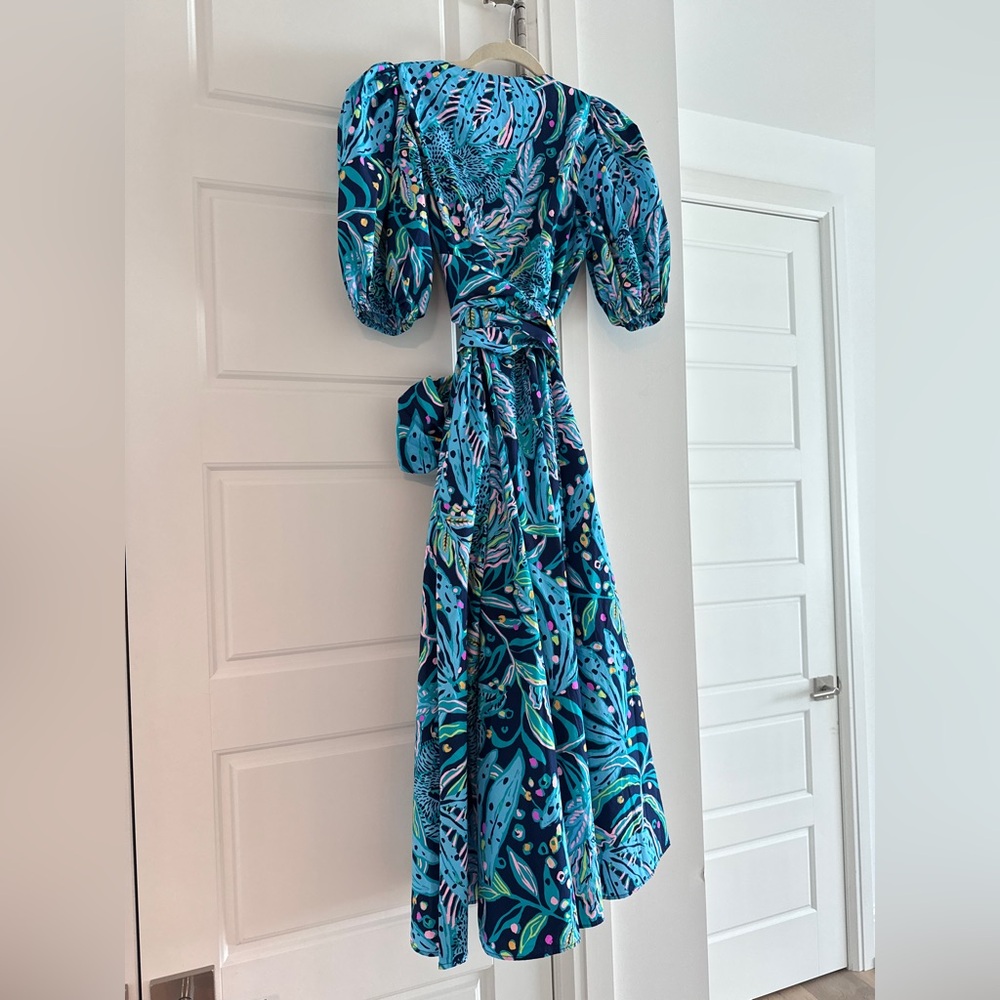 Lilly Pulitzer Blue Multi-Print Midi Dress - Picture 7 of 9